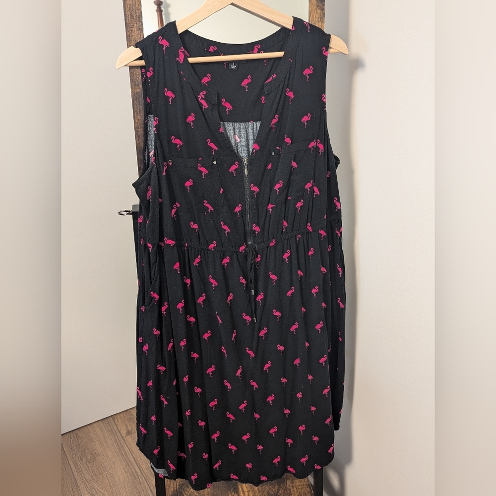 Torrid front zip flamingo dress